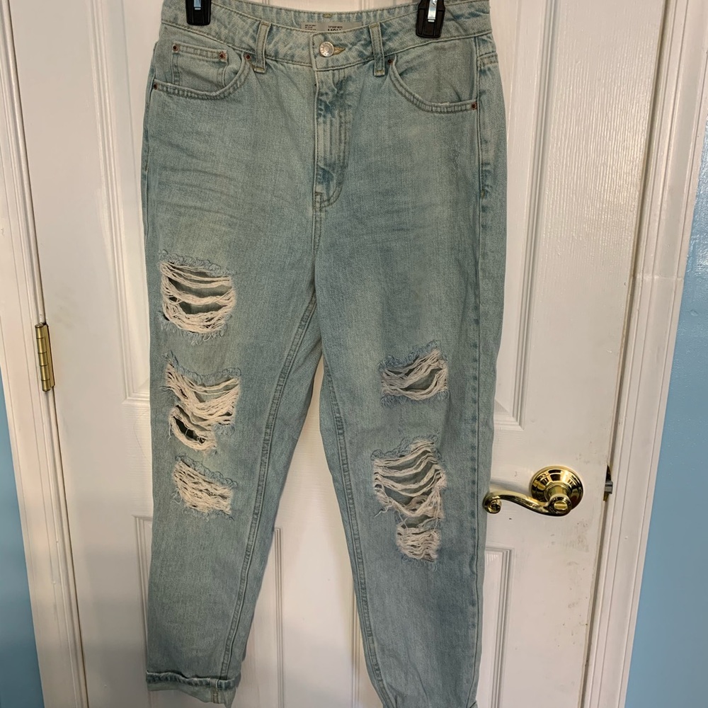 TopShop distressed mom jeans